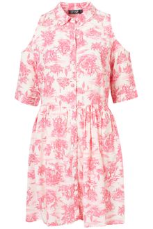Topshop Cutout Shoulder Shirt Dress - Lyst