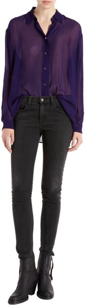 Acne Shinning Georgette Top - Lyst