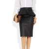 Alexander Mcqueen Leather Peplum Skirt in Black - Lyst