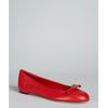 Gucci Red Leather Bamboo Bow Flats in Red - Lyst
