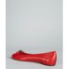 Gucci Red Leather Bamboo Bow Flats in Red - Lyst