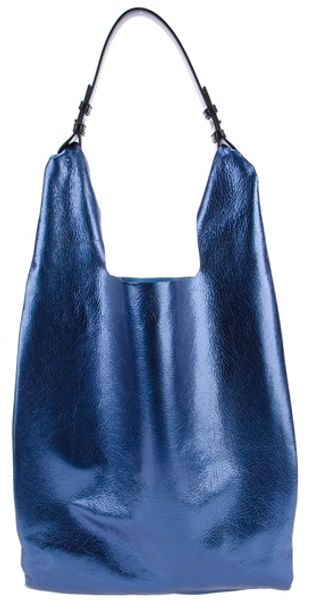 Jil Sander Metallic Market Bag in Blue - Lyst