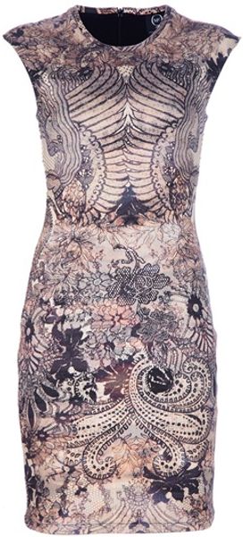 McQ by Alexander McQueen Lace Print Stretch Jersey Dress - Lyst