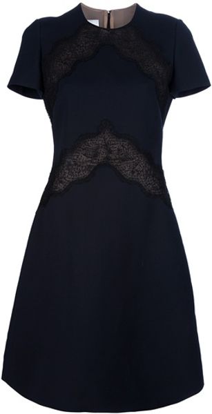 Valentino Lace Detail Dress in Blue - Lyst