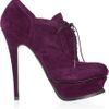 Yves Saint Laurent Suede Brogue Ankle Boots in Purple - Lyst