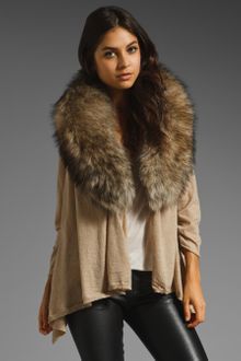 Alice + Olivia Izzy Cascade Cardigan With Fur Collar - Lyst