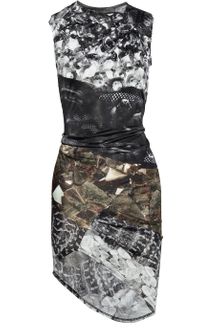 Aminaka Wilmont Printed Draped Satin Jersey Dress - Lyst