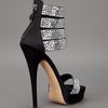 Casadei Swarovski Studded Sandal in Black - Lyst