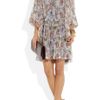 Dolce & Gabbana Floral print Silk georgette Dress in Gray (floral) - Lyst