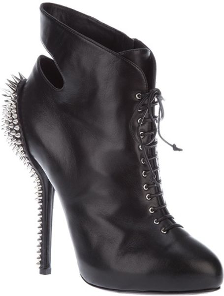 Giuseppe Zanotti Spiked Stiletto Boot in Black - Lyst
