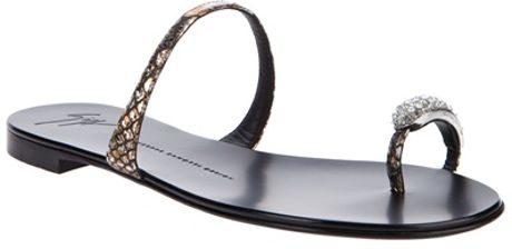 Giuseppe Zanotti Embellished Sandal in Gold - Lyst