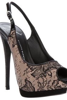 Giuseppe Zanotti Lace Peep Toe Shoe - Lyst