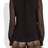 Valentino Pussy bow Silk georgette Blouse in Black - Lyst