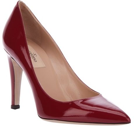 Valentino Studded Stiletto Pump in Red - Lyst