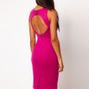 Asos Collection Asos Petite Exclusive Pencil Dress with Seam Detail and Cut Out Back in Purple - Lyst
