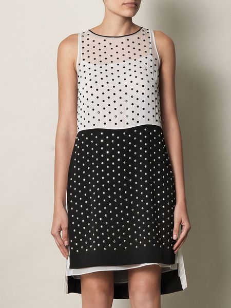 Diane Von Furstenberg Abrielle Crystal Dress in Black (white) - Lyst