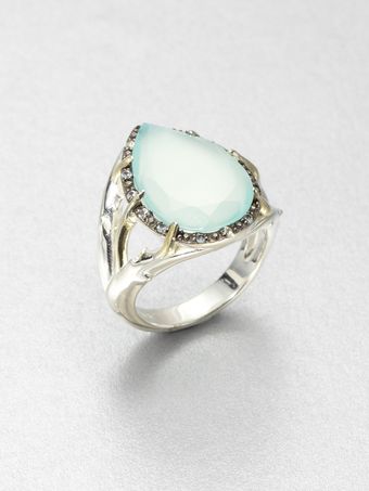 Elizabeth And James Semi Precious Multistone Teardrop Ring - Lyst