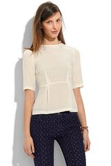 Madewell Silk Peplum Top