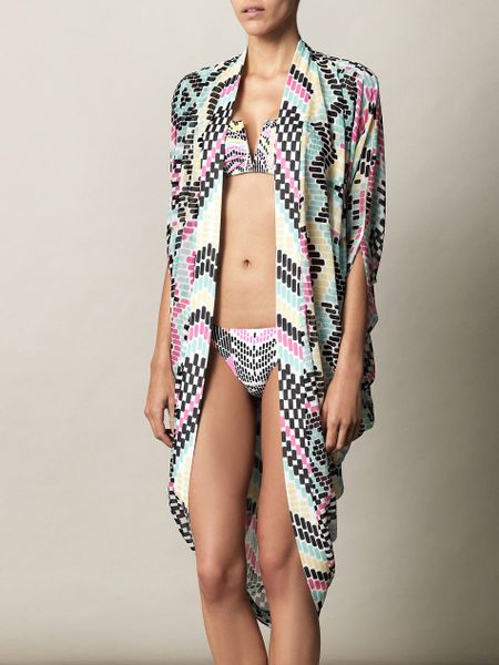Mara Hoffman Maya Print Cocoon Coverup in Multicolor (black) - Lyst