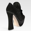 Miu Miu Glitter Coated Suede Bow Platform Booties in Black - Lyst