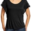 Old Navy Lace Fluttersleeve Dolman Tops in Black (black jack) - Lyst