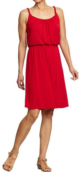 Old Navy Twiststrap Bubble Dresses in Red (radiant red)