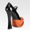 Prada Bicolor Leather Mary Jane Platform Pumps in Orange (black) - Lyst