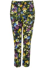 Topshop Floral Print Cigarette Trousers