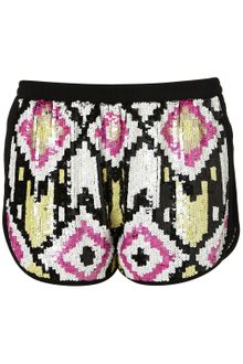 Topshop Aztec Sequin Runner Shorts - Lyst