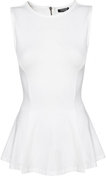Topshop Sleeveless Peplum Top - Lyst