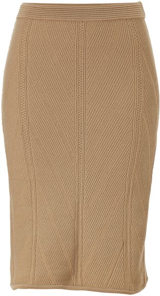 Alberta Ferretti Caramel Patterned Knit Skirt - Lyst