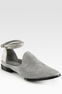 Alexander Wang Astrid Suede and Leather Ankle Strap Loafers - Lyst