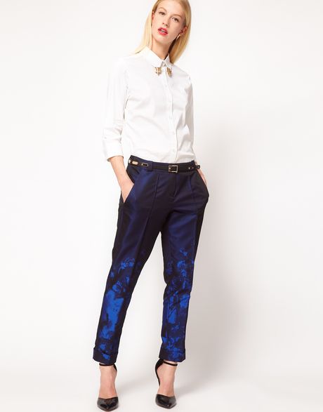 Asos Collection  Premium Trousers in Ombre Print in Blue (brightblue) - Lyst