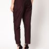 Asos Collection Asos Satin Peg Trousers with Front Pleat in Brown (burgandy) - Lyst