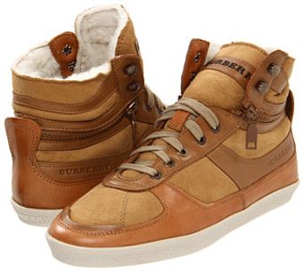 Burberry High Top Leather Trainers - Lyst