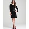 Dkny Three Quarter Sleeve Leather Trim Cardi Jacket in Black - Lyst