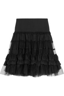 Elizabeth And James Kara Tulle Ruffled Brushed Crepe Skirt - Lyst