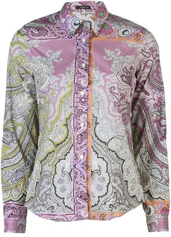 Etro Paisley Collard Shirt - Lyst