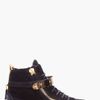 Giuseppe Zanotti Black August Gold Trim Sneakers in Black - Lyst