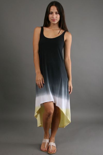 Hard Tail Sleeveless Hi Low Dress in Ow1y in Black (bamboo) - Lyst