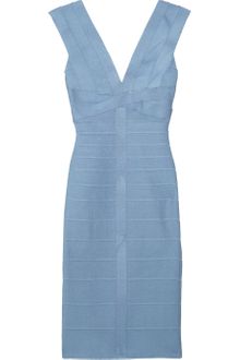 Hervé Léger V-Neck Bandage Dress - Lyst