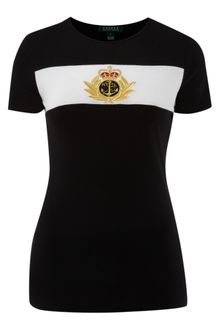 Lauren by Ralph Lauren Davonte Printed Crew Neck T-shirt - Lyst