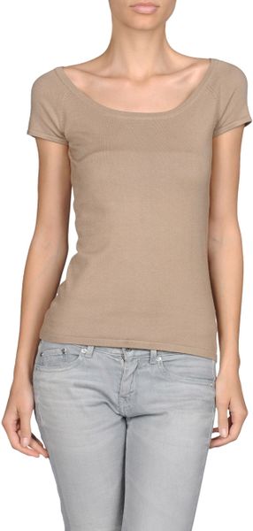 Michael Kors Short Sleeve Sweater in Beige (black) - Lyst