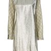 Stella Mccartney Silk Blend Dress in Silver (black) - Lyst