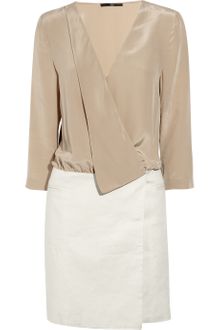 Tibi Stretch Linen and Cotton Blend Dress - Lyst