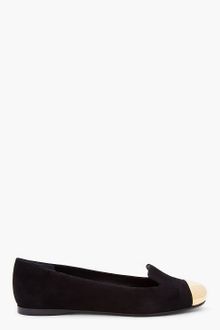 Yves Saint Laurent Black Suede Evelyn Loafers - Lyst