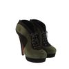 Alaïa Twotone Laceup Low Boots in Suede in Green - Lyst
