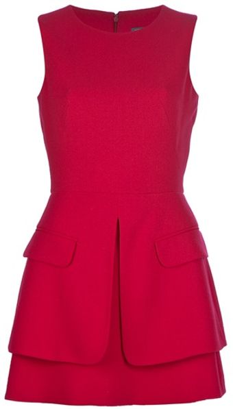 Alexander McQueen Wool Crepe Split Dress - Lyst