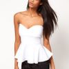 Asos Collection Asos Bandeau with Extreme Peplum in White - Lyst
