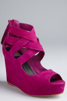 Dolce Vita Magenta Suede Jade Crisscross Wedges - Lyst